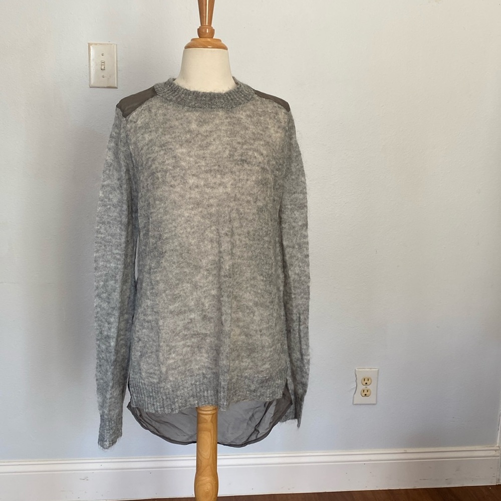Theory Womens Gray Josetta Picturesque Mohair Silk Top Size L‎